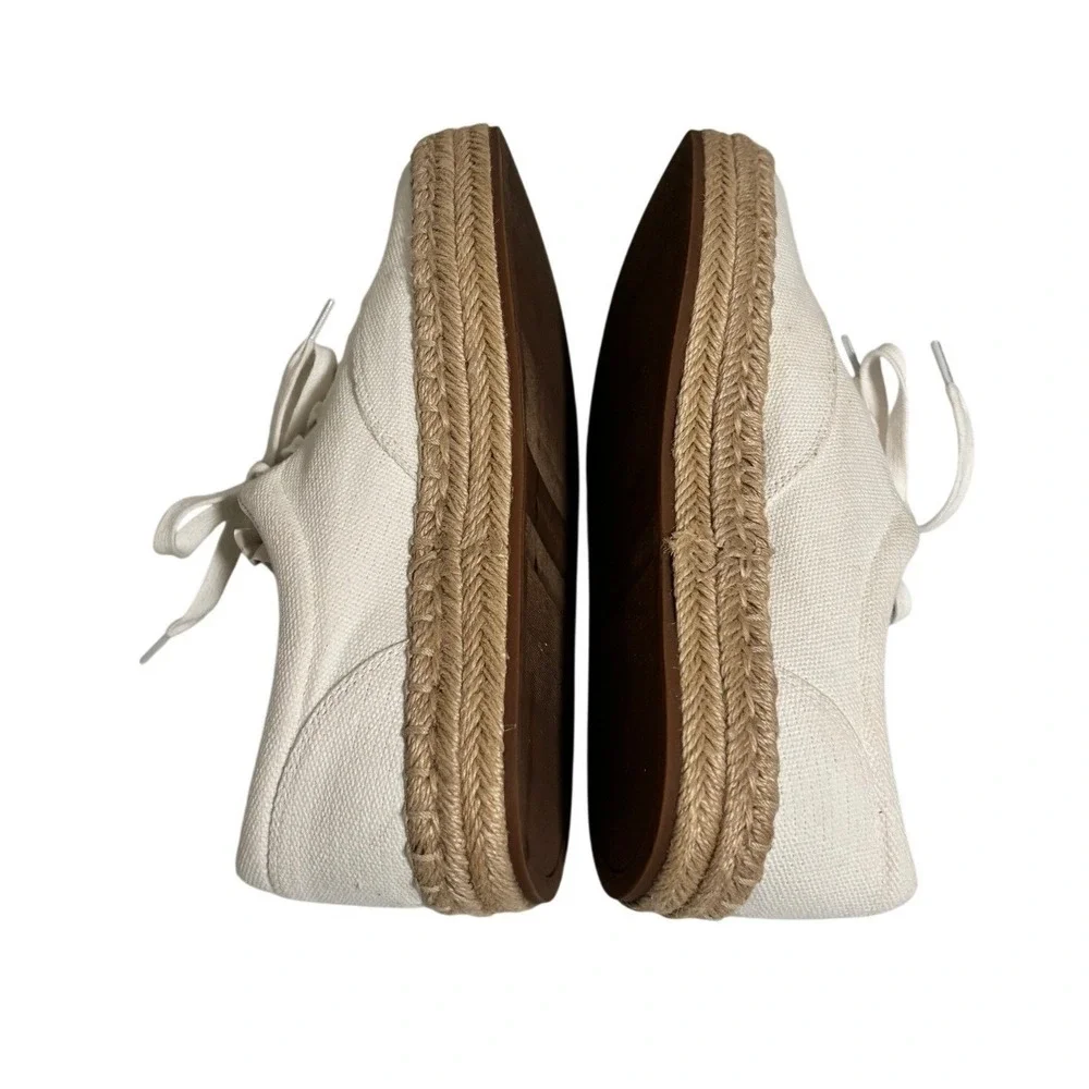 Vince Women Canvas Espadrille Sneakers White Lace Up Platform Size‎ 9 - S6